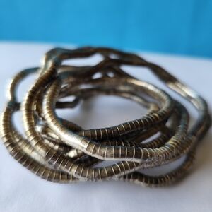 Silver Tone Bendable Flex Shape Bracelet Necklace